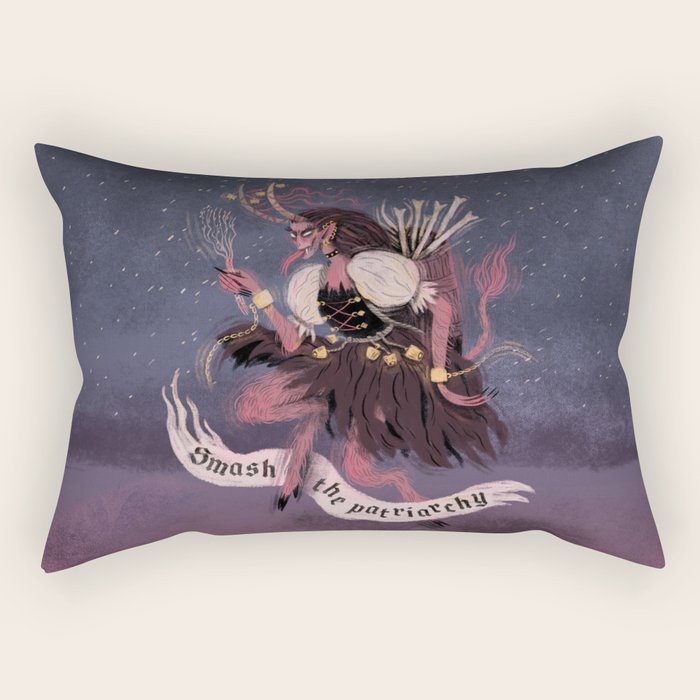 Krampus â Smash the Patriarchy Rectangular Pillow Gallery Image 2