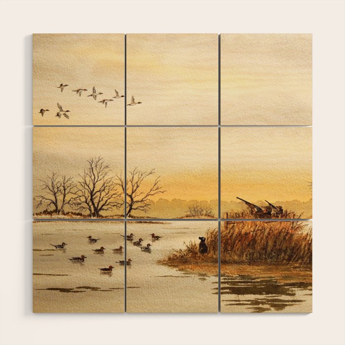 Hunting Pintail Ducks Wood Wall Art Gallery Image 1
