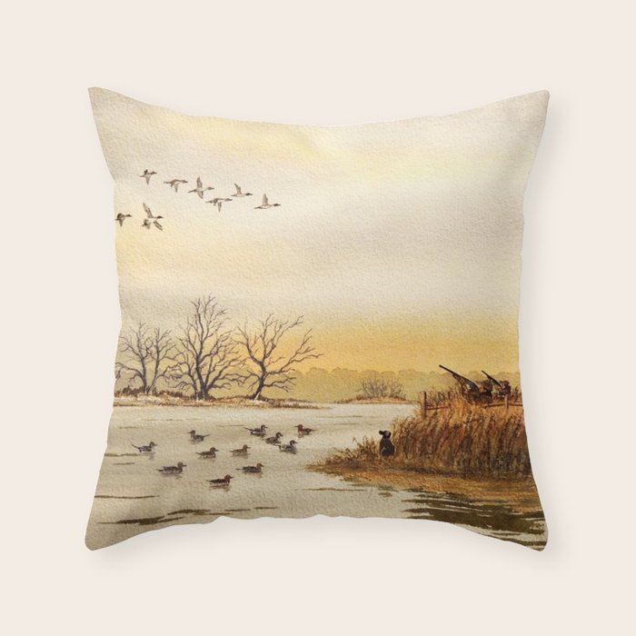 Hunting Pintail Ducks Throw Pillow Gallery Image 6