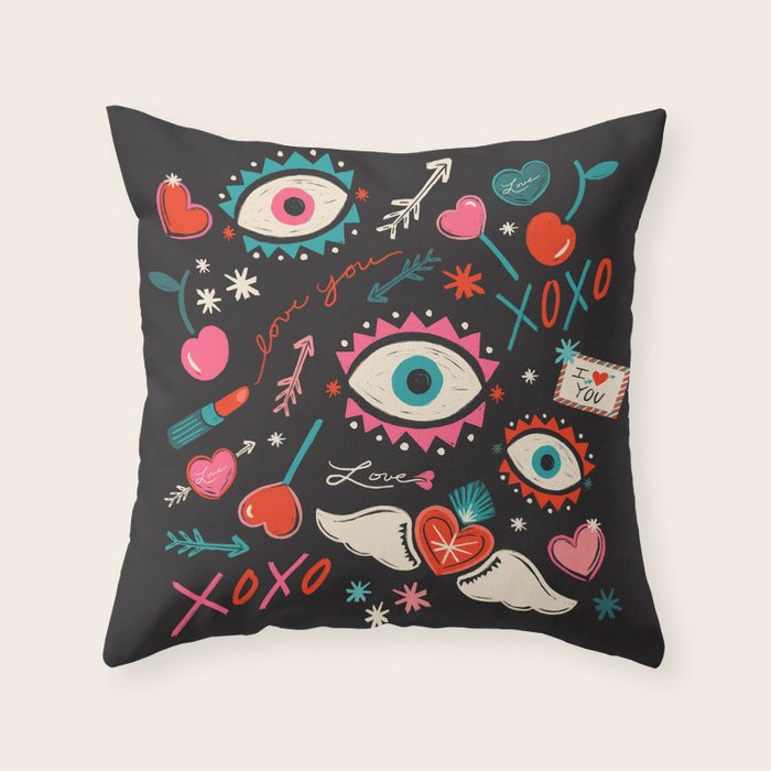 Love Pop Icons Throw Pillow Gallery Image 6