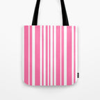 Classic Stripes XXXIII - 90s Barbie Pink Tote Bag Gallery Image 1