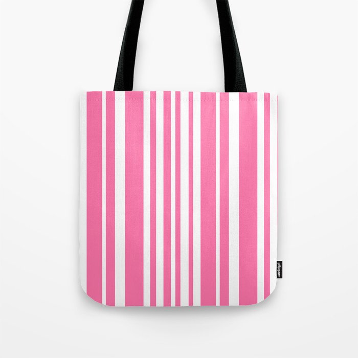Classic Stripes XXXIII - 90s Barbie Pink Tote Bag Gallery Image 1