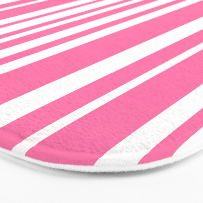 Classic Stripes XXXIII - 90s Barbie Pink Bath Mat Gallery Image 3