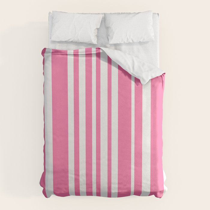 Classic Stripes XXXIII - 90s Barbie Pink Duvet Cover Gallery Image 6