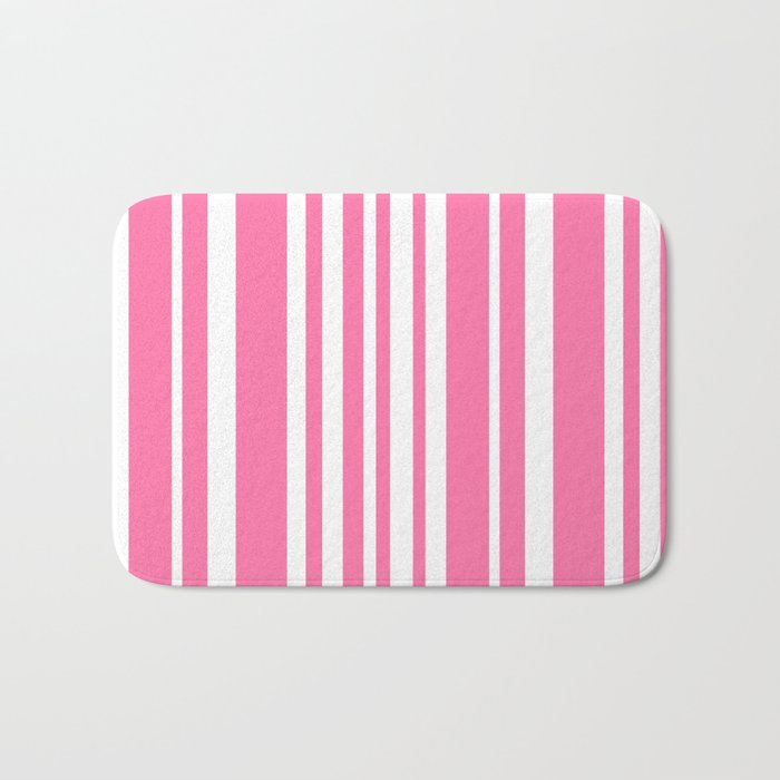 Classic Stripes XXXIII - 90s Barbie Pink Bath Mat Gallery Image 1