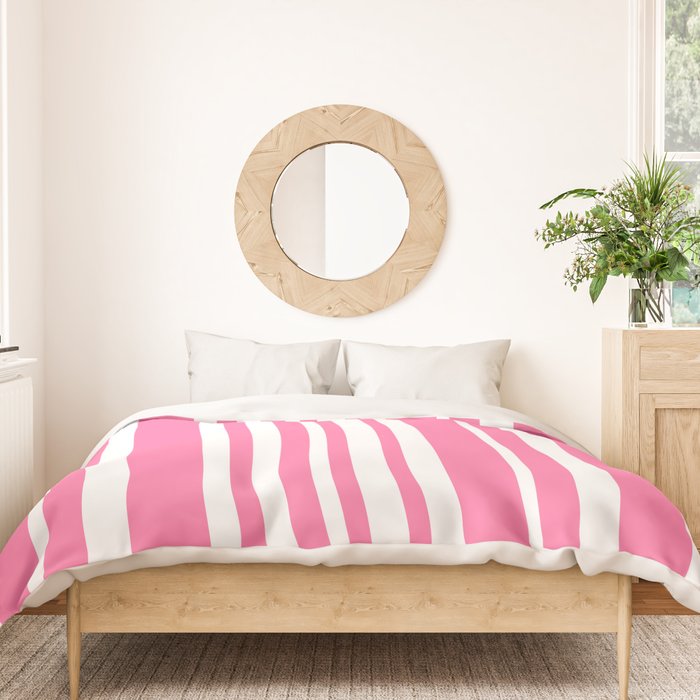 Classic Stripes XXXIII - 90s Barbie Pink Duvet Cover Gallery Image 3