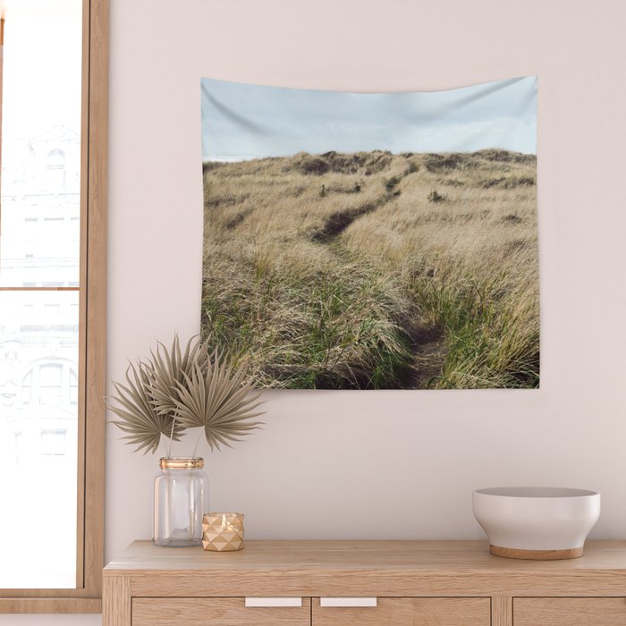 Oregon Dune Grass Adventure - Nature Photography Wall Tapestry Gallery Image 2