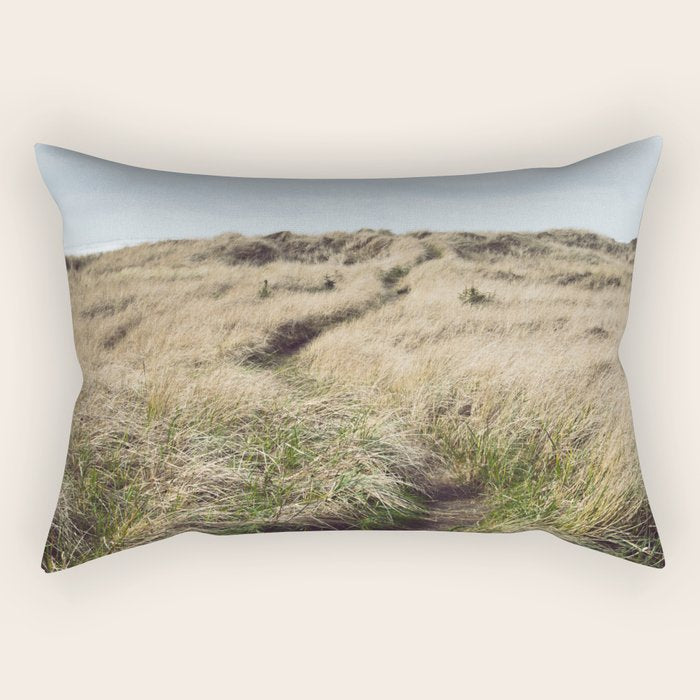 Oregon Dune Grass Adventure - Nature Photography Rectangular Pillow Gallery Image 1