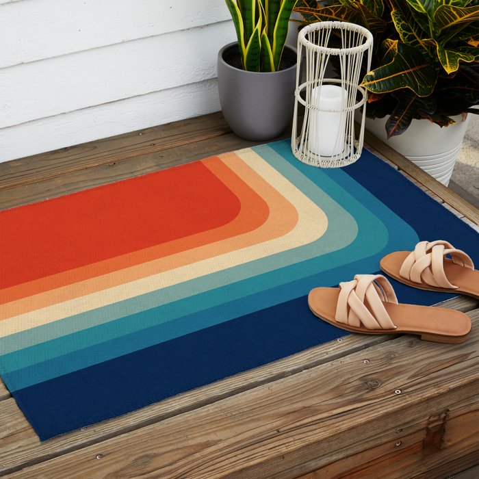Retro 70s Color Palette III Outdoor Rug Gallery Image 2