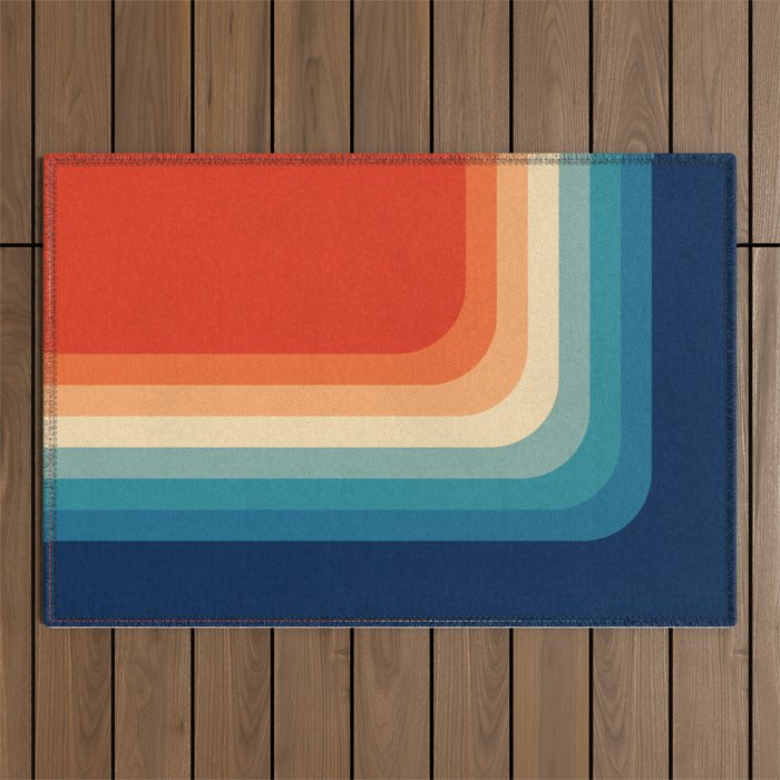 Retro 70s Color Palette III Outdoor Rug Gallery Image 1