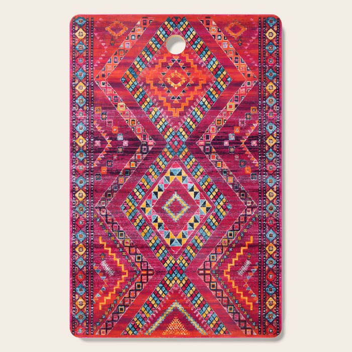 Rose Oasis: Vintage Bohemian Geometric Heritage Cutting Board Gallery Image 1