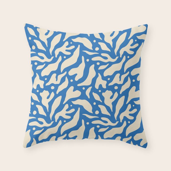 Abstract blue flower petal nature art pattern Throw Pillow Gallery Image 6