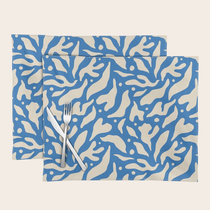 Abstract blue flower petal nature art pattern Placemat Gallery Image 1