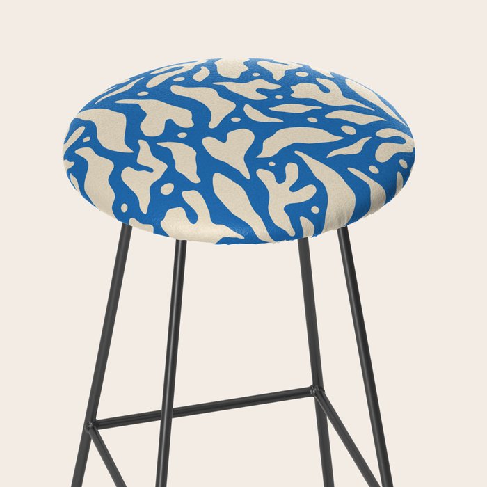 Abstract blue flower petal nature art pattern Stool Gallery Image 2