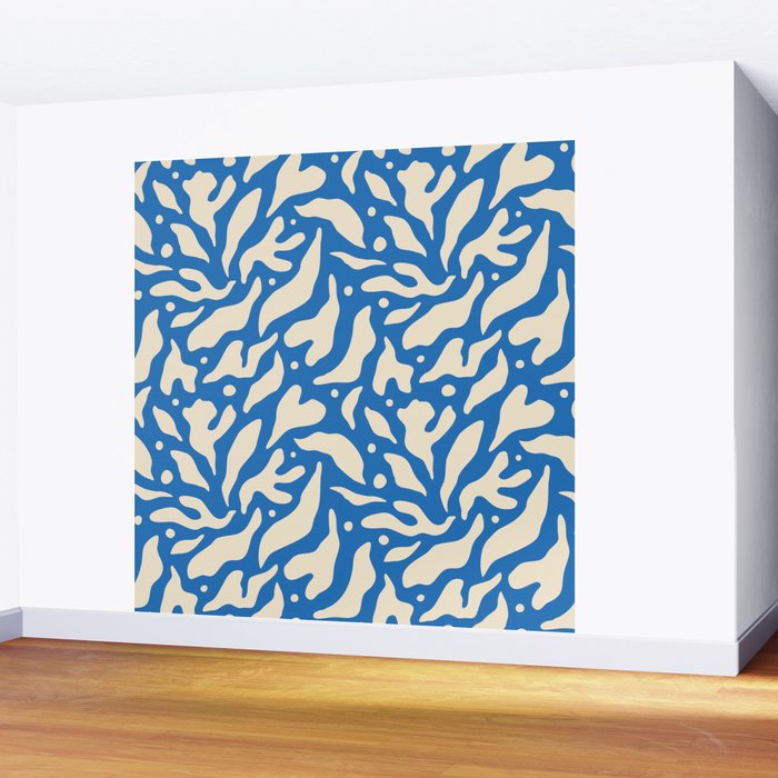 Abstract blue flower petal nature art pattern Wall Mural Gallery Image 2