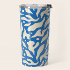 Abstract blue flower petal nature art pattern Travel Mug Gallery Image 2