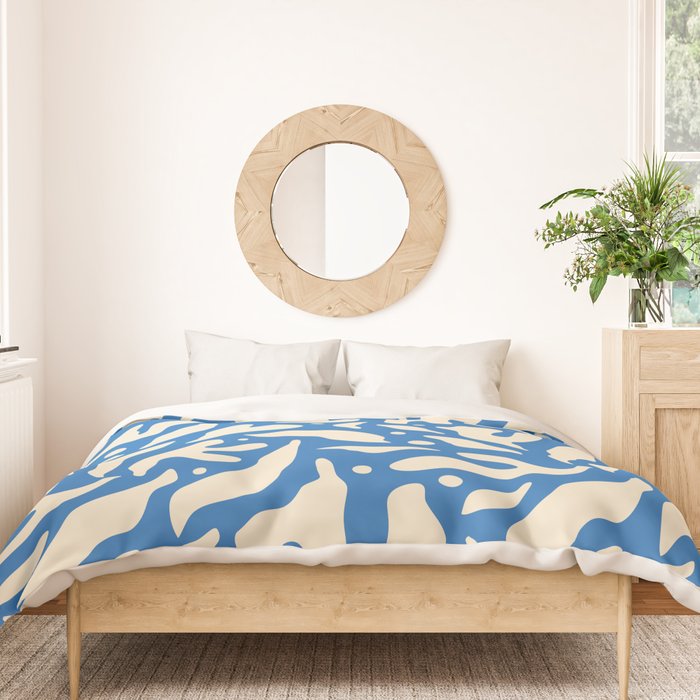 Abstract blue flower petal nature art pattern Duvet Cover Gallery Image 3