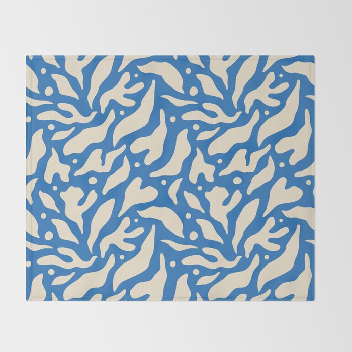 Abstract blue flower petal nature art pattern Throw Blanket Gallery Image 2