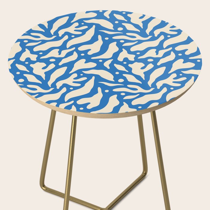 Abstract blue flower petal nature art pattern Side Table Gallery Image 2