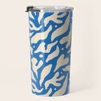 Abstract blue flower petal nature art pattern Travel Mug Gallery Image 3