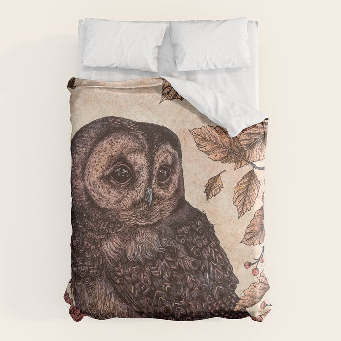 Tawny Owl Pink Duvet Cover Gallery Image 1