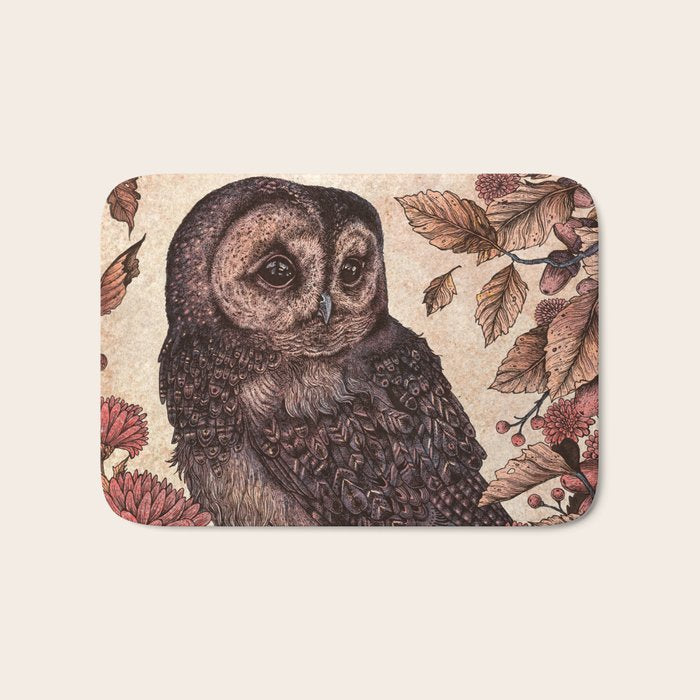 Tawny Owl Pink Bath Mat Gallery Image 1