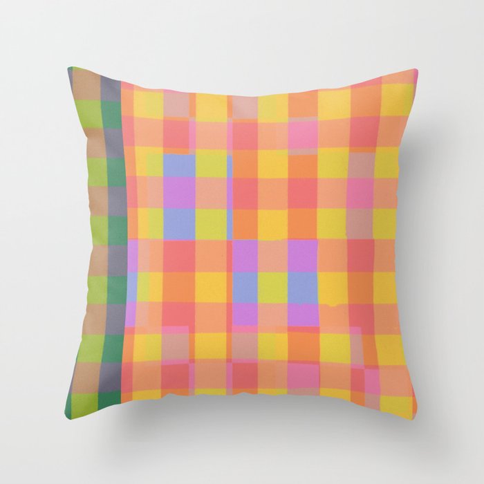 Rainbow criss-cross Throw Pillow Gallery Image 1