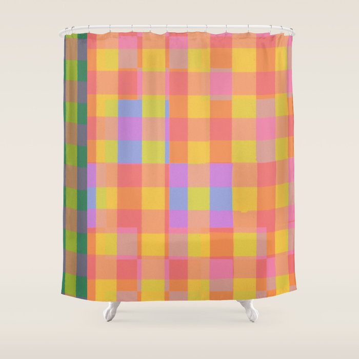 Rainbow criss-cross Shower Curtain Gallery Image 1