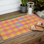 Rainbow criss-cross Outdoor Rug Gallery Image 2