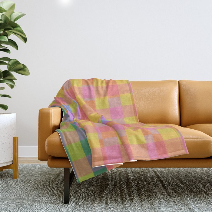 Rainbow criss-cross Throw Blanket Gallery Image 1