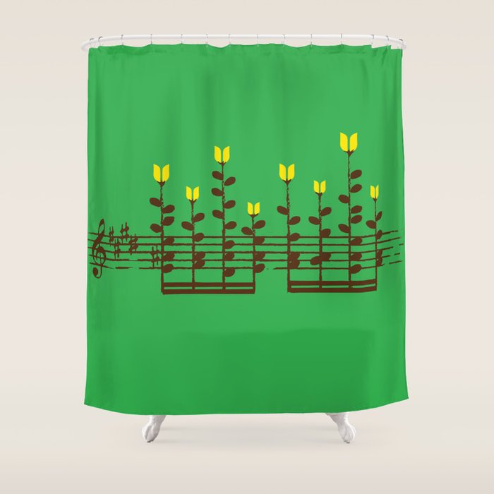 Music notes garden Shower Curtain Gallery Image 1