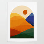 Retro Mountain Sunset Poster Gallery Image 4