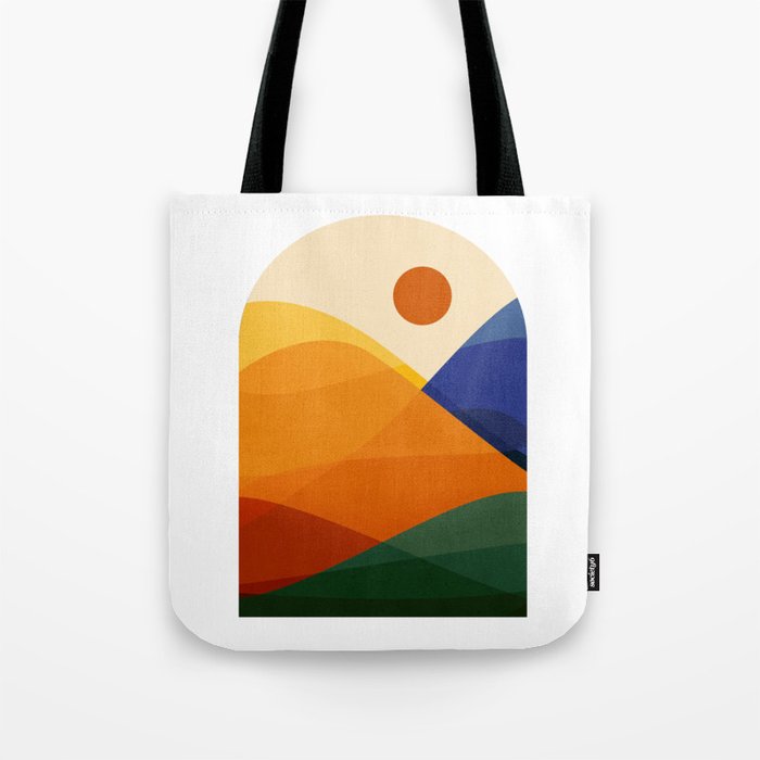 Retro Mountain Sunset Tote Bag Gallery Image 1