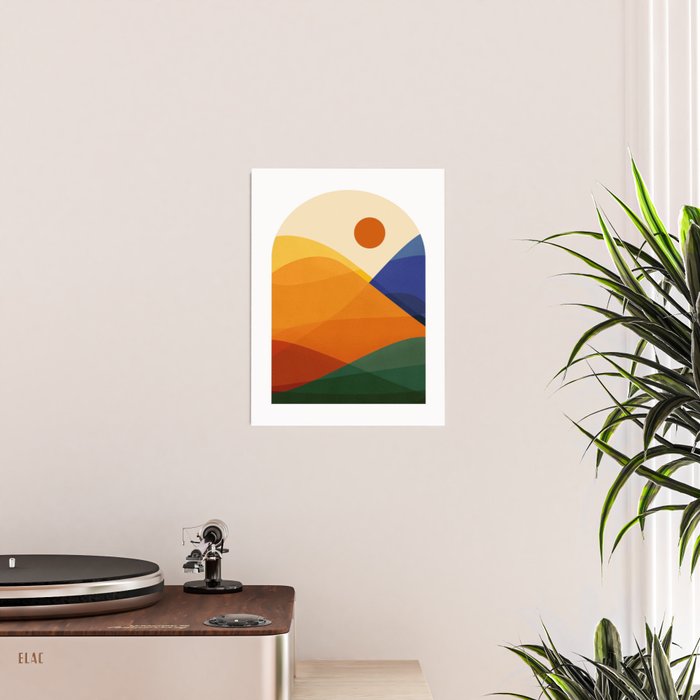 Retro Mountain Sunset Poster Gallery Image 2