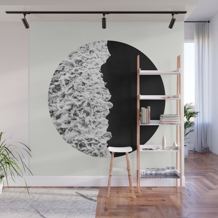 Ocean Yin Yang - Landscape Art Print, Black and White Photography  Wall Mural Gallery Image 1