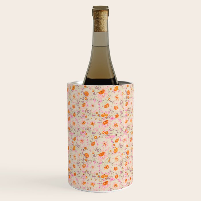 Faded Floral  - pink / citrus Wine Chiller Gallery Image 1