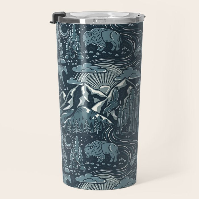 Wild West - Blue Travel Mug Gallery Image 3