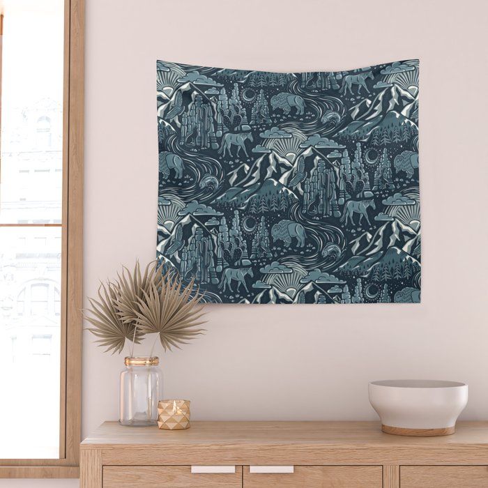 Wild West - Blue Wall Tapestry Gallery Image 2