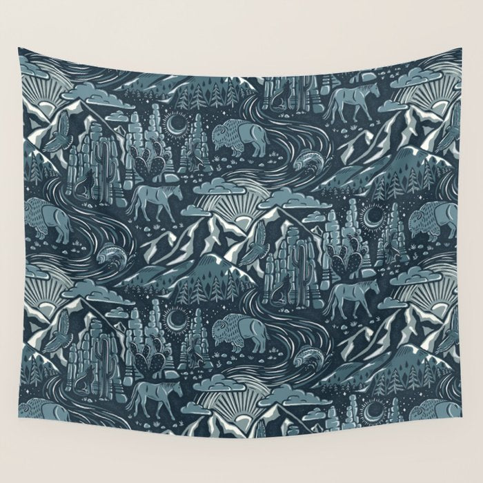 Wild West - Blue Wall Tapestry Gallery Image 4