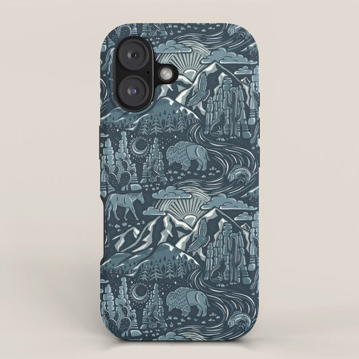 Wild West - Blue iPhone Case Gallery Image 1