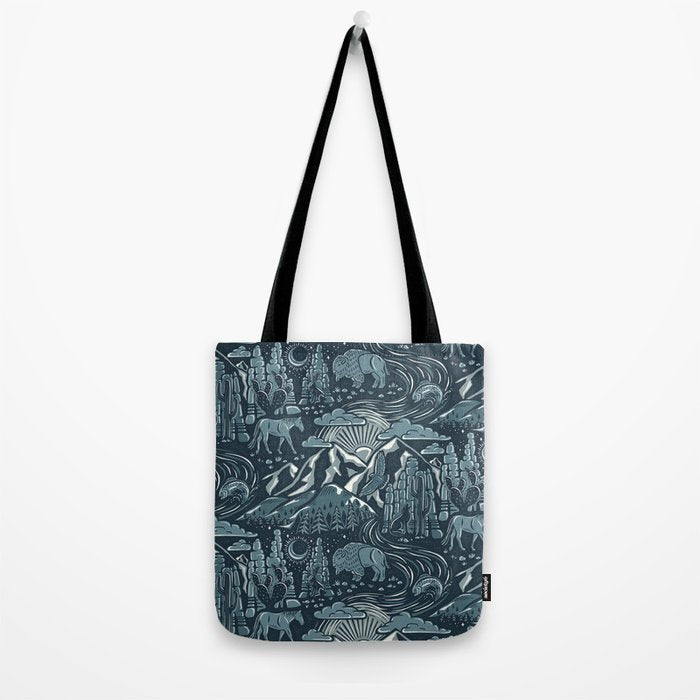 Wild West - Blue Tote Bag Gallery Image 2