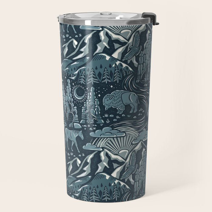 Wild West - Blue Travel Mug Gallery Image 2