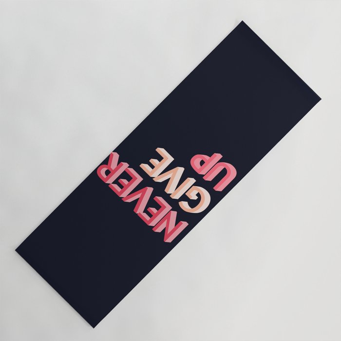 Never give up - pink Yoga Mat Gallery Image 1