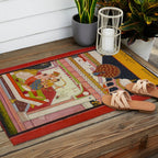 Vibhasa-Ragini Antique Indian Miniature Painted Illustration Outdoor Rug Gallery Image 2