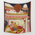 Vibhasa-Ragini Antique Indian Miniature Painted Illustration Wall Tapestry Gallery Image 4