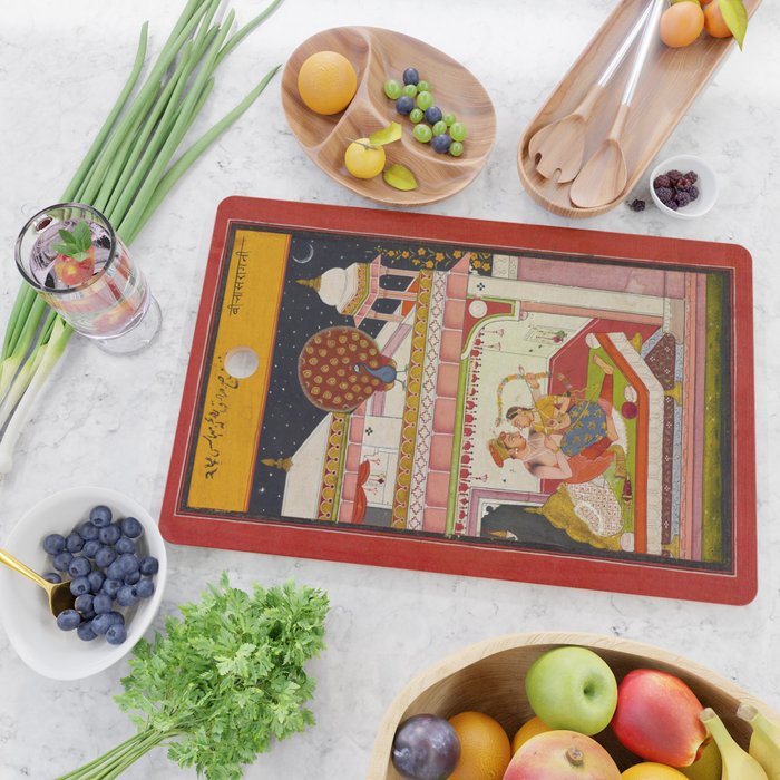 Vibhasa-Ragini Antique Indian Miniature Painted Illustration Cutting Board Gallery Image 2