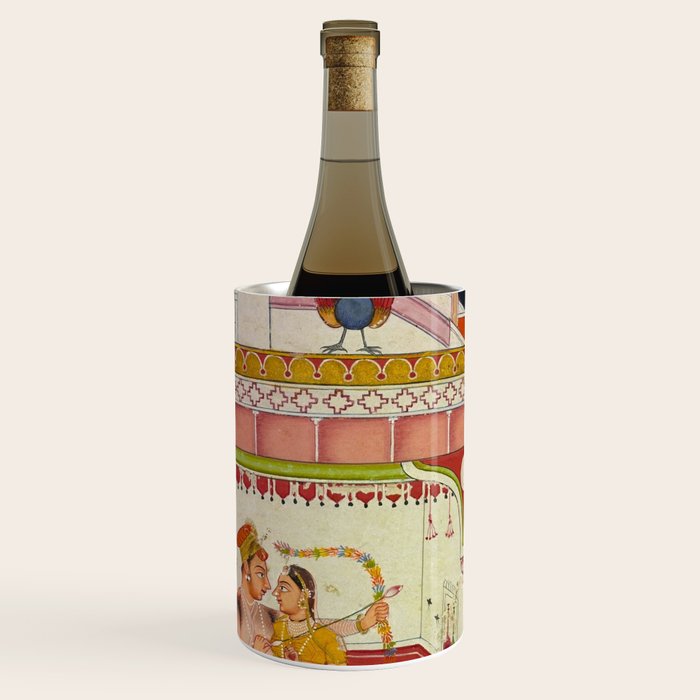 Vibhasa-Ragini Antique Indian Miniature Painted Illustration Wine Chiller Gallery Image 1
