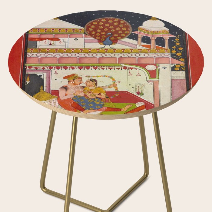 Vibhasa-Ragini Antique Indian Miniature Painted Illustration Side Table Gallery Image 2