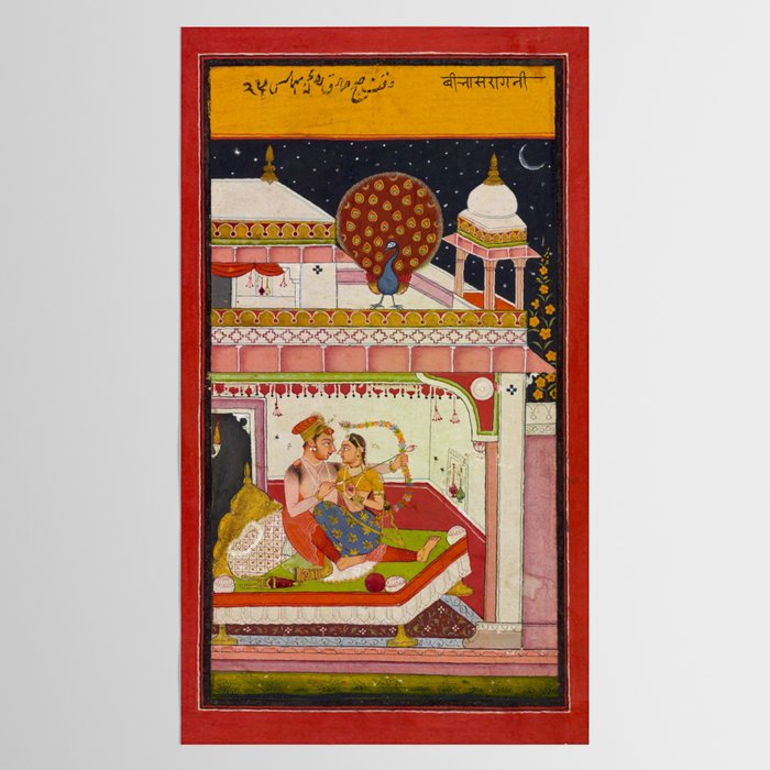 Vibhasa-Ragini Antique Indian Miniature Painted Illustration Tablecloth Gallery Image 2