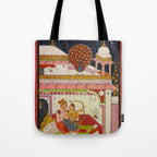 Vibhasa-Ragini Antique Indian Miniature Painted Illustration Tote Bag Gallery Image 1